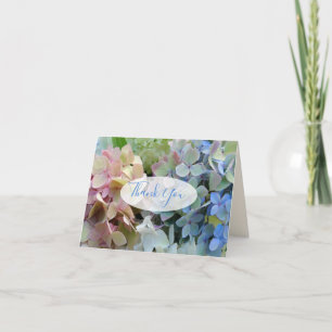 Colorful Hydrangeas Thank You Custom Message Card