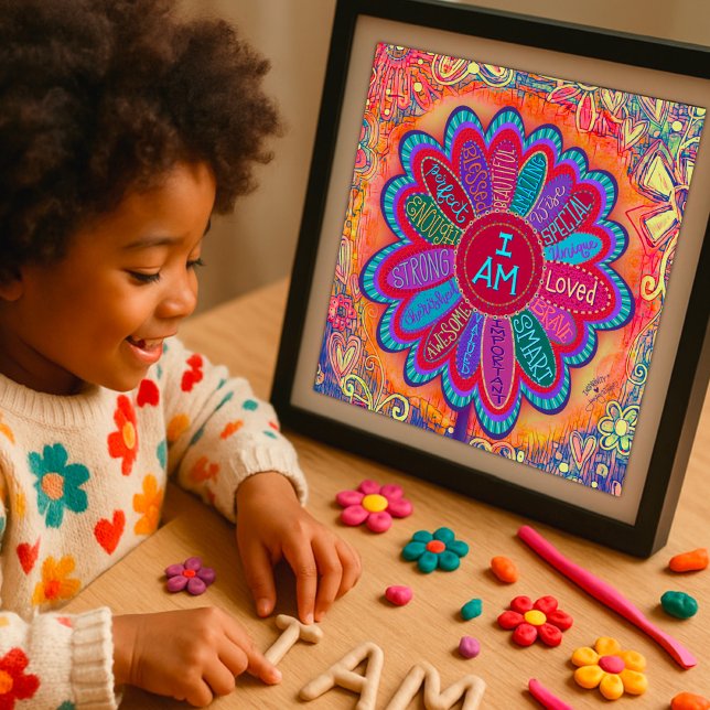 Colorful I AM Flower Inspirational Classroom  Poster (Creator Uploaded)