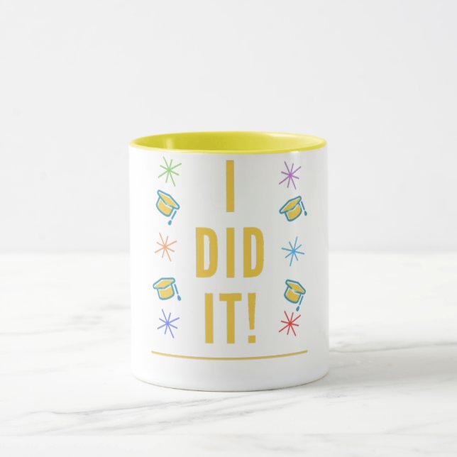 Colorful "I Did It!" Graduation Caps Mug (Center)