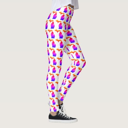 Colorful I heart the Great Lakes Michigan  Leggings