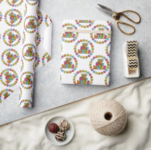 Colorful I Love 60s Music on White  Wrapping Paper