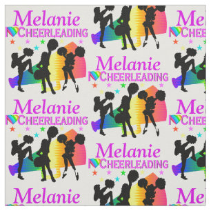 COLORFUL I LOVE CHEERLEADING PERSONALIZED FABRIC