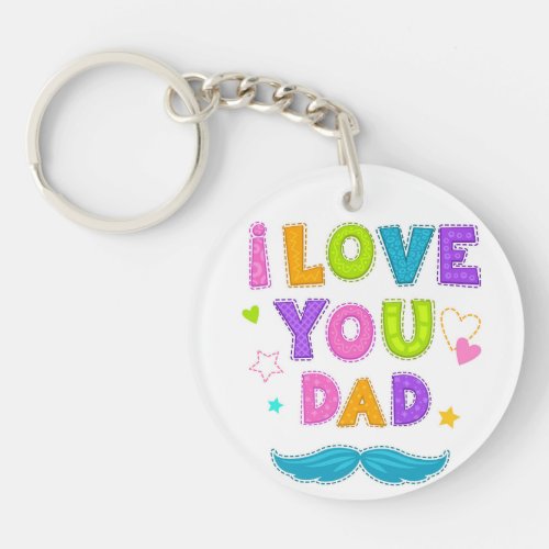  Colorful I Love You Dad Keychain