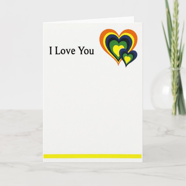 Colorful I Love You Hearts Card (Front)