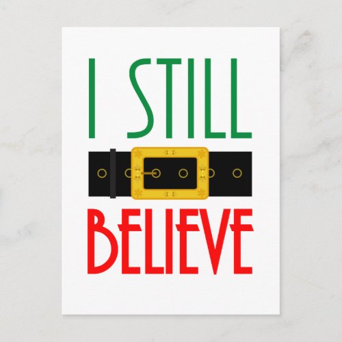 Colorful I Still Believe Christmas Holiday Postcard