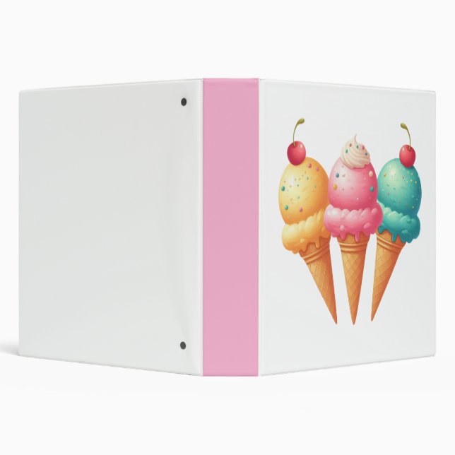 Colorful Ice cream 3 Ring Binder (Background)