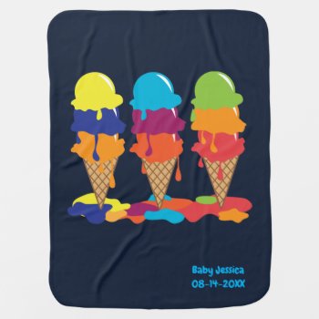 Colorful Ice Cream Baby Blanket by nyxxie at Zazzle