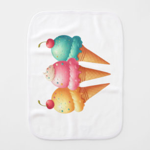 Colorful Ice cream Baby Burp Cloth