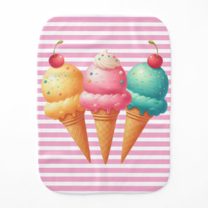 Colorful Ice cream Baby Burp Cloth