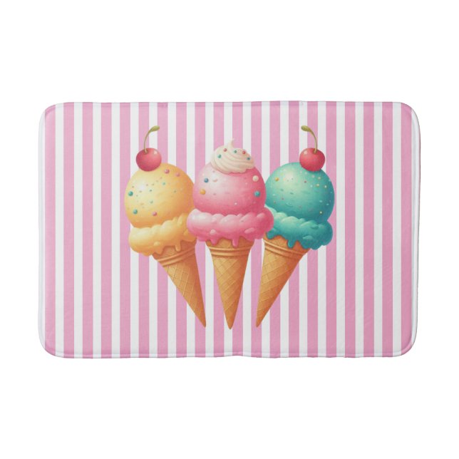 Colorful Ice cream Bath Mat (Front)