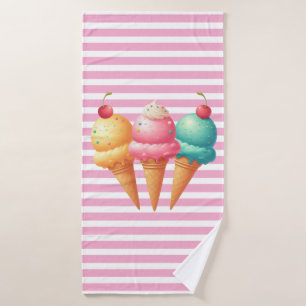 Colorful Ice cream Bath Towel