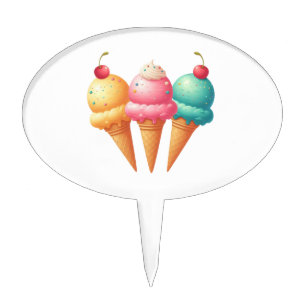 Colorful Ice cream Cake Topper