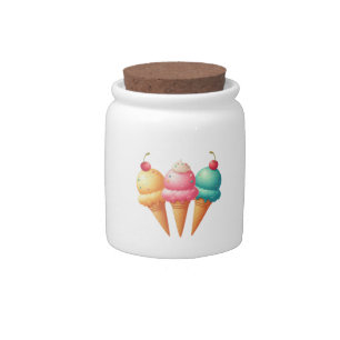 Colorful Ice cream Candy Jar