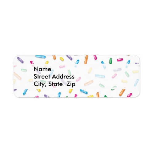 Colorful Ice Cream Candy Sprinkles Label