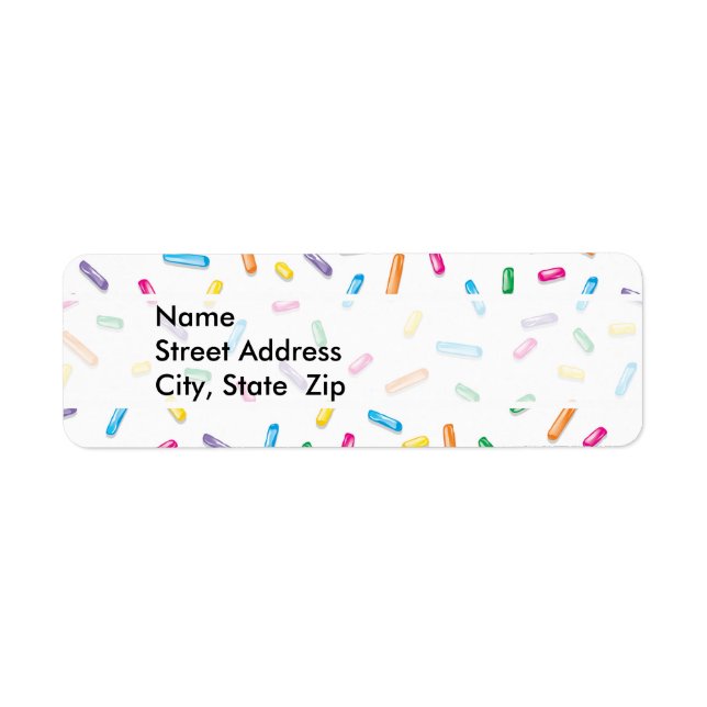 Colorful Ice Cream Candy Sprinkles Label (Front)