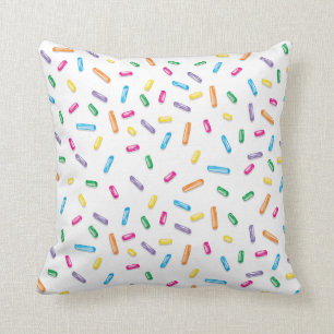 Colorful Ice Cream Candy Sprinkles Throw Pillow