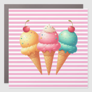 Colorful Ice cream Car Magnet