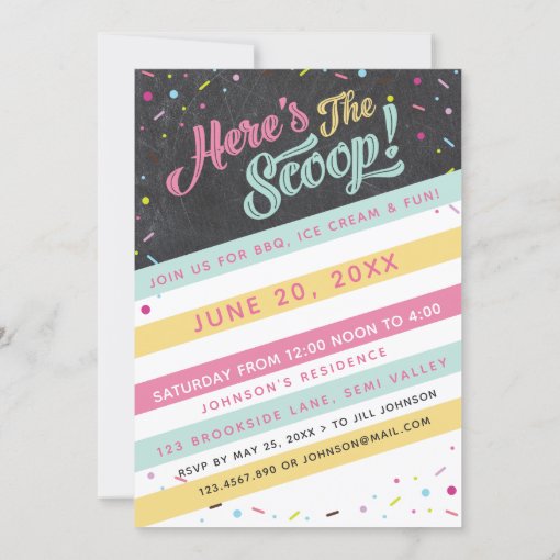 Colorful Ice Cream Cart Birthday Party Invitation Zazzle