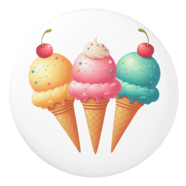 Colorful Ice cream Ceramic Knob (Front)