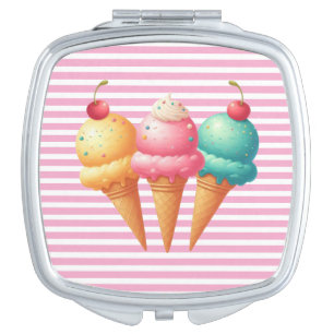 Colorful Ice cream Compact Mirror