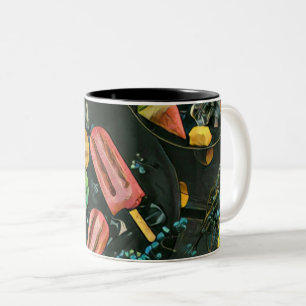 Colorful ice cream cone popsicle Two-Tone coffee mug
