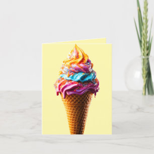 Colorful Ice Cream Cone  Thank You Card
