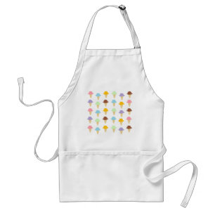 Colorful Ice Cream Cones Adult Apron