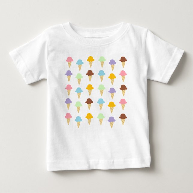 Colorful Ice Cream Cones Baby T-Shirt (Front)