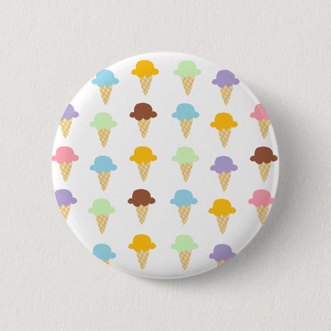 Colorful Ice Cream Cones Button (Front)