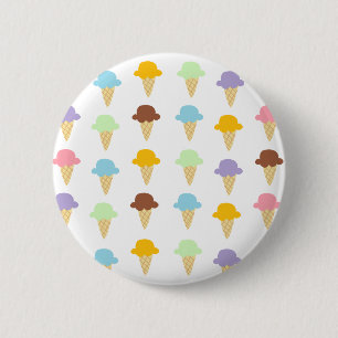 Colorful Ice Cream Cones Button