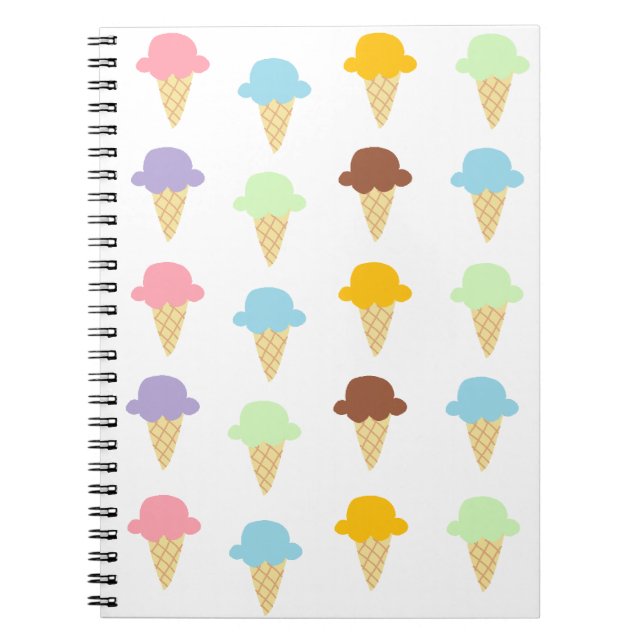 Colorful Ice Cream Cones Notebook (Front)