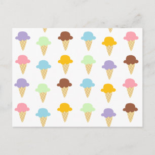 Colorful Ice Cream Cones Postcard