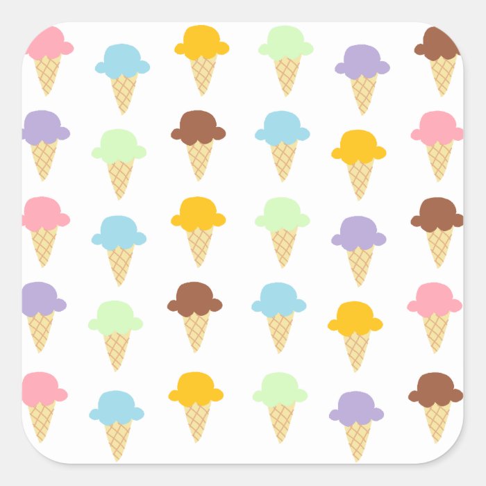 Colorful Ice Cream Cones Stickers