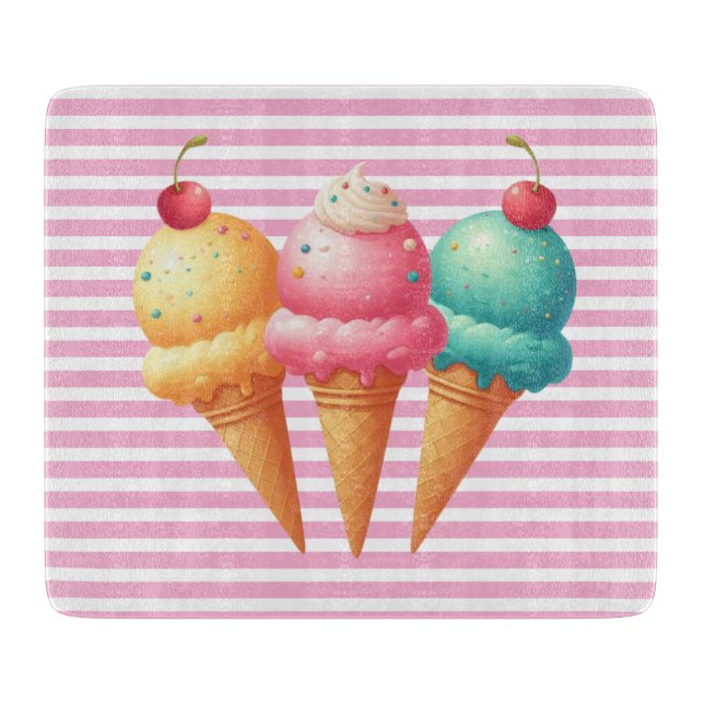 Colorful Ice cream Cutting Board (Front)