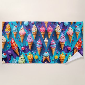 Colorful Ice cream, fresh summer food art 