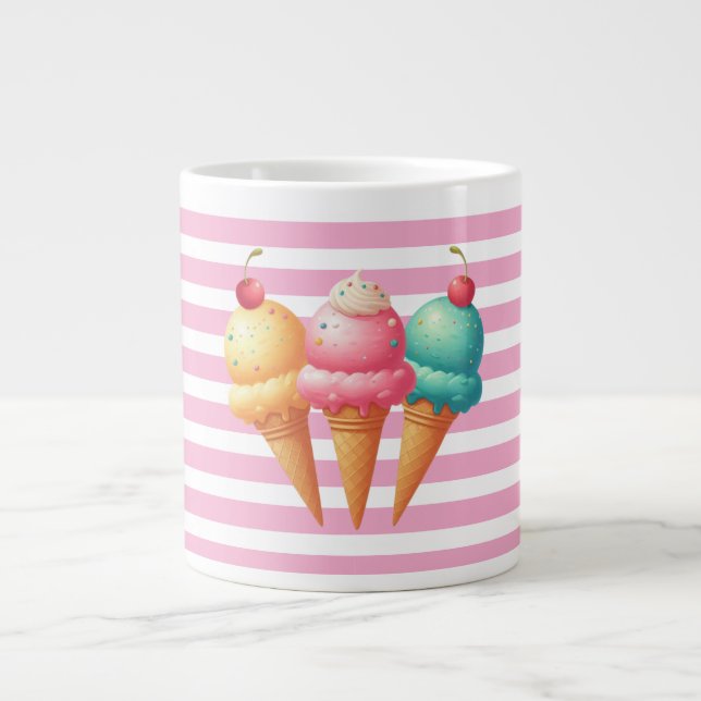 Colorful Ice cream Giant Coffee Mug (Front)