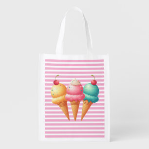Colorful Ice cream Grocery Bag