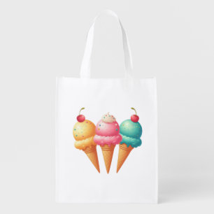 Colorful Ice cream Grocery Bag
