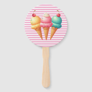 Colorful Ice cream Hand Fan