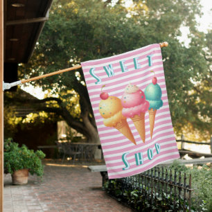Colorful Ice cream House Flag