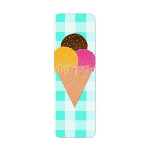 Colorful Ice Cream Illustration Label