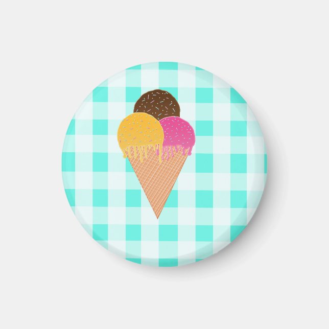 Colorful Ice Cream Illustration Magnet (Front)