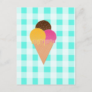 Colorful Ice Cream Illustration Postcard
