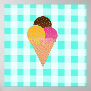 Colorful Ice Cream Illustration Poster