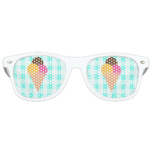 Colorful Ice Cream Illustration Retro Sunglasses