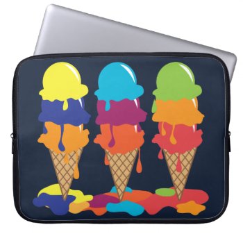 Colorful Ice Cream Laptop Sleeve by nyxxie at Zazzle