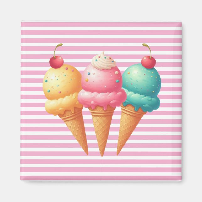 Colorful Ice cream Magnet (Front)