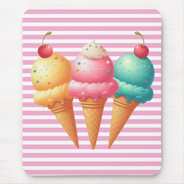 Colorful Ice cream Mouse Pad (Front)