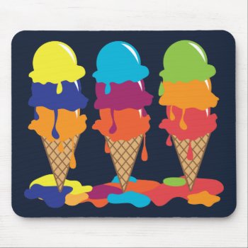 Colorful Ice Cream Mouse Pad by nyxxie at Zazzle