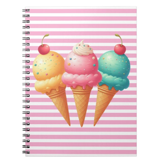 Colorful Ice cream Notebook (Front)